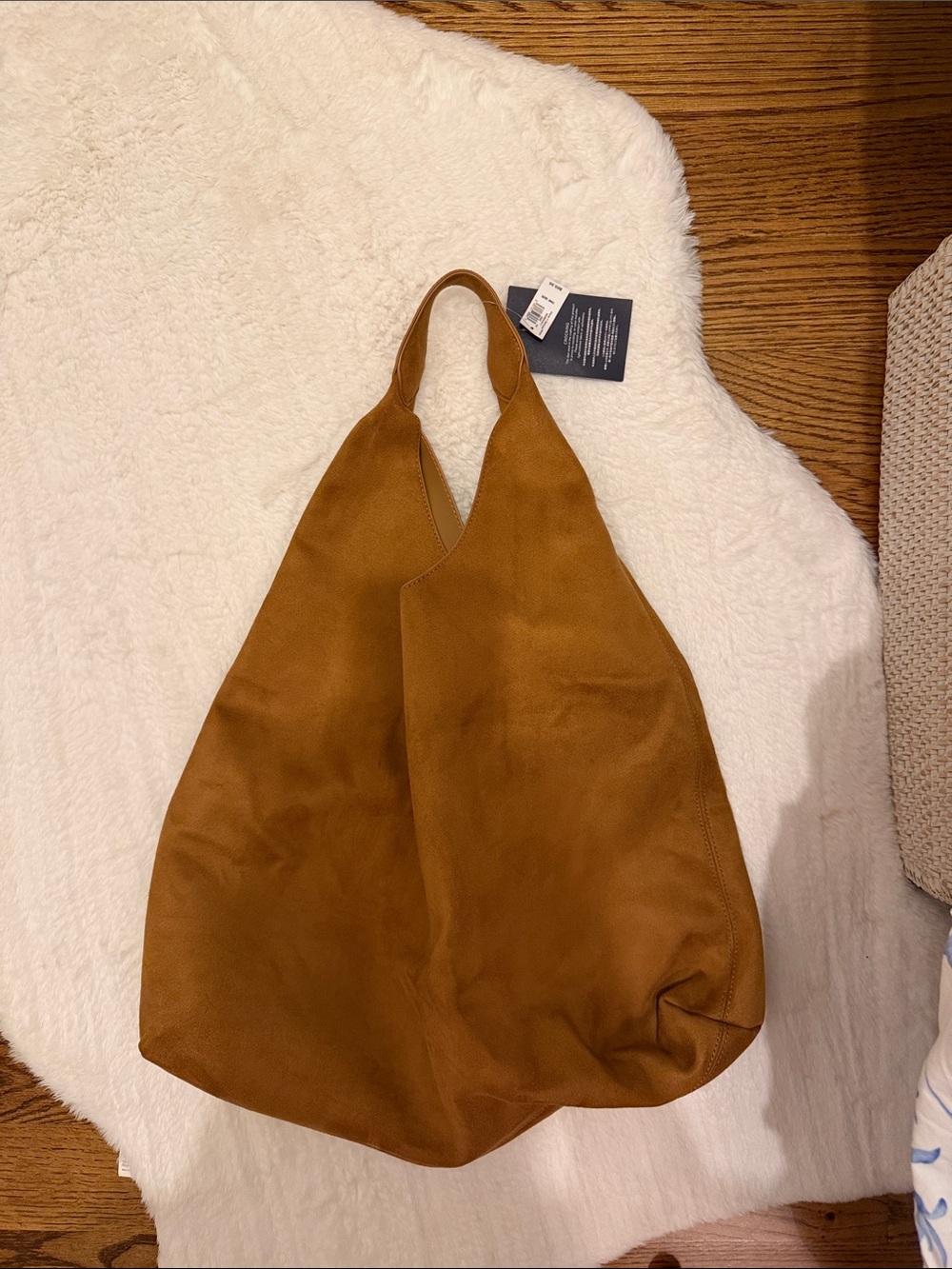 GAP Suede Hobo Bag in Cognac